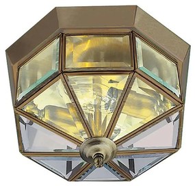 Searchlight 8235AB - Stropné svietidlo FLUSH 2xE14/60W/230V mosadz