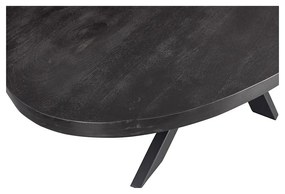 Jedálenský stôl z mangového dreva Tulsa Black 220×110 cm oválny Mahom