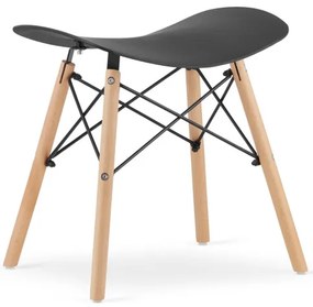 Set troch taburetiek KORFU - čierne (hnedé nohy) (3ks)