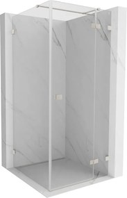 Mexen Lunar T, sklopný sprchový kút pravý 110 x 110 cm, 8mm číre sklo, oceľový profil, 834T-110-110-97-00-P
