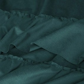 Dekorstudio Zamatový záves MEGI s volánmi v tmavozelenej farbe na dekoračné kolieska
