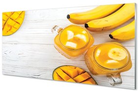 Sklenený obklad do kuchyne Mango banán smoothie 120x60 cm
