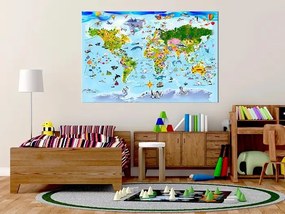 Obraz - Children's Map: Colourful Travels Veľkosť: 30x20, Verzia: Premium Print