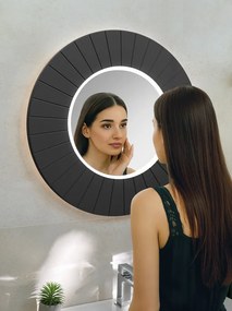 Sapho Sapho, LUMIRO STRIP guľaté zrkadlo s LED osvetlením v ráme, priemer 90cm, carina, LR950-4141S