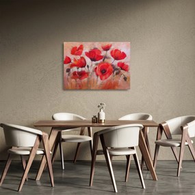 Sklenený obraz - Vlčie maky (70x50 cm)
