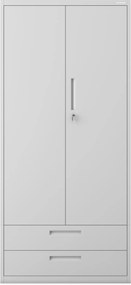 Modulárna kovová multifunkčná skriňa s dvoma zásuvkami sivá MEGAN 1950 x 900 x 400 mm