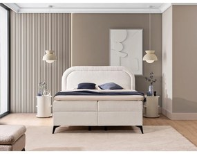 Biela boxspring posteľ s úložným priestorom 180x200 cm Ornes – Ropez