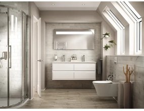 Kúpeľňová skrinka pod umývadlo Ideal Standard Connect Air 130x51,7x44 cm lesklá biela