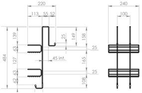 Gedy Gedy, CHROM LINE polica 240x490x220 mm, chróm, 2485