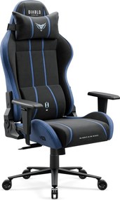 Herné kreslo z látkovým poťahom Normal Size, čierny-modrý: Diablo X-One 2.0 Night Blue