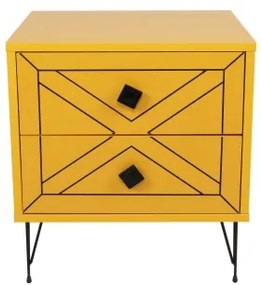 Nočný stolík LUNA 55x50 cm žltá