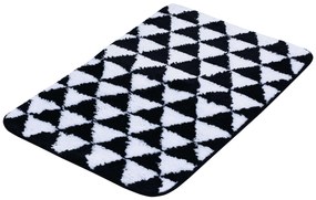 BISK Erga Plain, kúpeľňová predložka z mikrovlákna 70x45 cm, biela-čierna, ERG-07925