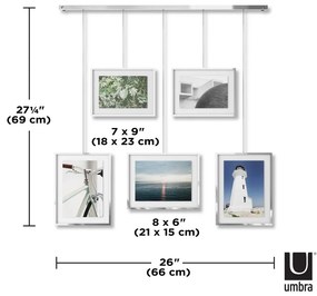 Kovové rámčeky na stenu v striebornej farbe v súprave 5 ks 70x80 cm Exhibit – Umbra