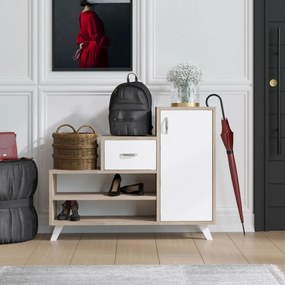 Skrinka na topánky Retro Sonoma Oak and White