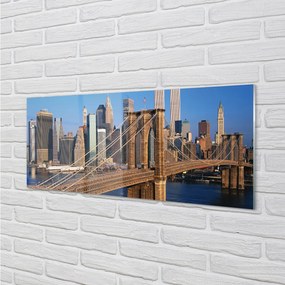 Obraz na akrylátovom skle Bridge mrakodrapy river 120x60 cm
