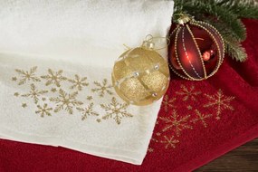Dekorstudio Bavlnený uterák s vianočným motívom SANTA16 - biely Rozmer uteráku: 70x140cm