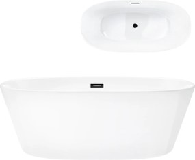 Voľne stojaca vaňa Corsan Salina 160 x 75 cm Korok klik-klak Grafit