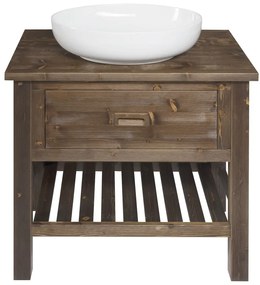 Sapho Sapho, BRAND umývadlová skrinka 80x73x50cm, morený smrek, BA083S