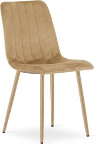Béžová zamatová stolička LAVA CAMEL BEIGE