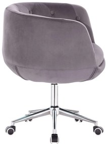 LuxuryForm DESIGN Kreslo MONTANA VELUR na striebornej podstave s kolieskami - šedé