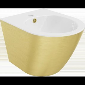Mexen Lena závesný bidet, Biela/Zlatá čiarový vzor - 35224807