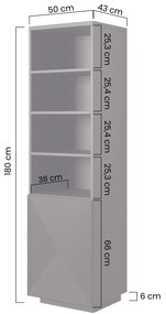 Regál Asha 50 cm - biely mat