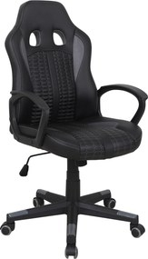 XXXLutz HERNÁ STOLIČKA, vzhľad kože, sieťovina, sivá, čierna MID.YOU - Online Only kancelárie - 002674012701