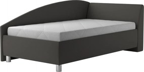 Rohová posteľ Andrew pravá 110x200 cm, tmavo šedá látka
