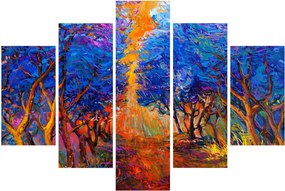 Obraz - jesenné koruny stromov, moderný impresionizmus (150x105 cm)