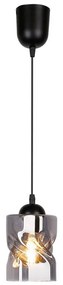 Čierne závesné svietidlo so skleneným tienidlom ø 10 cm Felis - Candellux Lighting