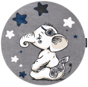 Dywany Łuszczów Detský kusový koberec Petit Elephant stars grey kruh - 120x120 (priemer) kruh cm