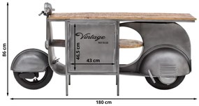 furniture-nabytek.cz - Masívna skrinka pod umývadlo Vanity z kovu a manga, lakovaná, strieborná