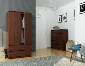 Šatníková skriňa Safwan (wenge). Akcia -20%. Vlastná spoľahlivá doprava až k Vám domov. 1128798
