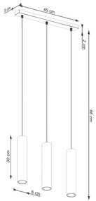 Sollux Lighting Závesné svietidlo Lagos, 3x béžové kovové tienidlo