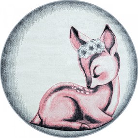 Ayyildiz koberce Detský kusový koberec Bambi 850 pink kruh - 120x120 (priemer) kruh cm