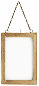 MADAM STOLTZ Sklenený fotorámik Antique brass - menší
