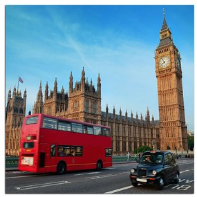 Obraz na plátne - Autobus v Londýne - štvorec 331A (50x50 cm)