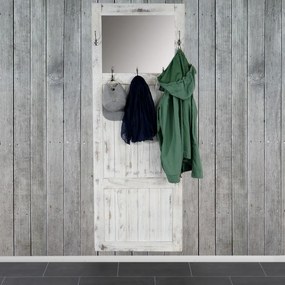 Vešiaková stena so zrkadlom vintage 33359 - 180x65x7cm, antik biela