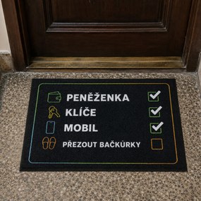 Mercury Flooring, Rohožka Checklist 40x60 cm - na von aj na doma, 40x60, čierna