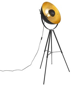 Stojaca lampa čierna so zlatom 51 cm nastaviteľný trojnohý stojan - Magnax