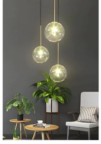 Toolight Toolight, sklenené guľové závesné stropné svietidlo 15cm, 1xG4, APP1680-1CP, OSW-04300
