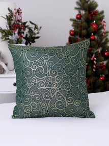 Lurexová Vianočná obliečka na vankúš Štedrovečerná zeleň - 40 × 40 cm
