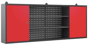 Závesná skrinka Leo antrcyt/červená