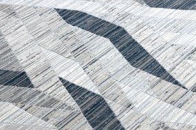 Moderný koberec REBEC strapce 51166B Geometrický -tmavo/modrý - krémový