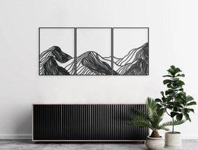 drevko Viacdielny drevený obraz Hory Rozmer obrazu: 28,5 x 65 cm, Farba dekorácie: Čierna