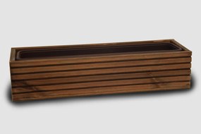 Drevený truhlík s plastovou vložkou - hnedy Rozměry (cm): 64 x 20, v. 14