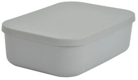 Sivý plastový úložný box s vekom 24x18x8 cm – Homéa
