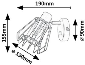 Rabalux 73067 - Nástenné bodové svietidlo EMERENCIA 1xE14/40W/230V