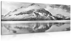 Obraz jazero poblíž nádhernej hory v čiernobielom prevedení Varianta: 100x50