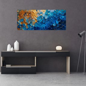 Obraz - Modrozlatá maľba (120x50 cm)